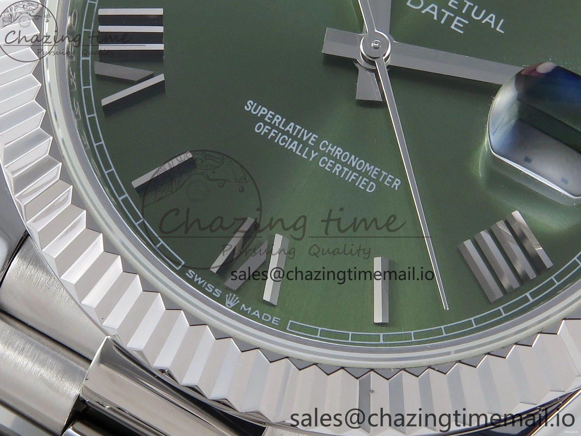 Weight) Roman 1:1 KF 40 Edition Best 228239 (Gain on SS Dial Green Bracelet VR3255 Day President Date 0308